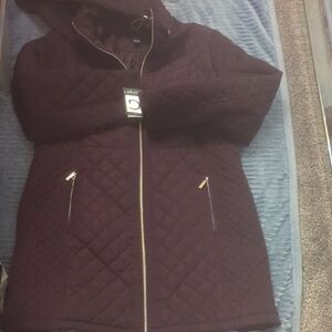 Gallery Quilted Hooded Puffer Jacket - Dark Purple